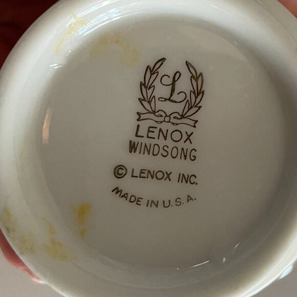 VTG Lenox China "Windsong" Teacup & Saucer, Blue, White, Floral, Silver - Picture 8 of 8